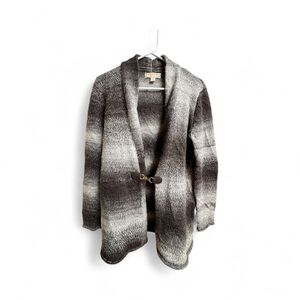 Michael Kors Wool Alpaca Blend Ombre Cardigan Sweater Brown Gray Large